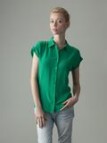 The Bettie silk shirt: Pinup Queen Green