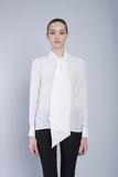 The Cassie pussybow blouse: Pure White