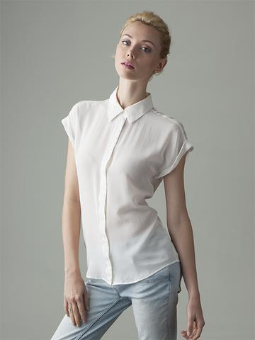 short sleeve white silk shirt